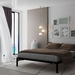 Кровать Мета с матрасом 1400 (черный) в Троицке - troick.mebel24.online | фото 2