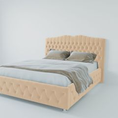 Кровать Нягань с ПМ 1200 (экокожа бежевая) в Троицке - troick.mebel24.online | фото 2
