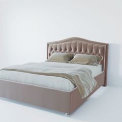 Кровать Нягань с ПМ 1200 (велюр серый) в Троицке - troick.mebel24.online | фото 2