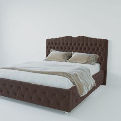 Кровать Нягань с ПМ 2000 (экокожа коричневая) в Троицке - troick.mebel24.online | фото