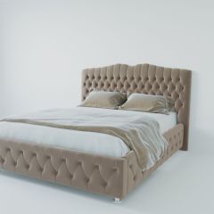 Кровать Нягань с ПМ 2000 (велюр серый) в Троицке - troick.mebel24.online | фото 2
