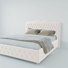 Кровать Нягань с ПМ 800 (экокожа белая) в Троицке - troick.mebel24.online | фото 2