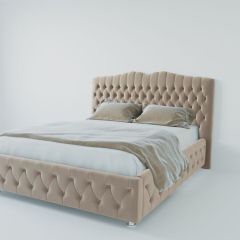 Кровать Нягань с ПМ 800 (велюр светло-серый) в Троицке - troick.mebel24.online | фото 2