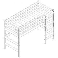 Кровать полувысокая с прямой лестницей Соня (Вариант 5) в Троицке - troick.mebel24.online | фото 3