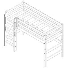 Кровать полувысокая с прямой лестницей Соня (Вариант 5) в Троицке - troick.mebel24.online | фото 4