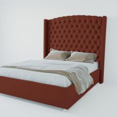 Кровать Берлин ЛЮКС без основания 1400 (велюр бордо) в Троицке - troick.mebel24.online | фото