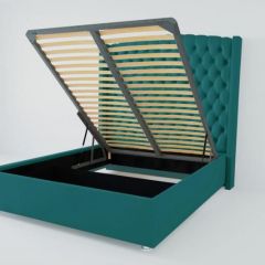 Кровать Берлин ЛЮКС с ПМ 1600 (велюр бирюзовый) в Троицке - troick.mebel24.online | фото