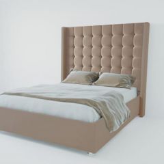 Кровать Венеция ЛЮКС без основания 1400 (велюр серый) в Троицке - troick.mebel24.online | фото