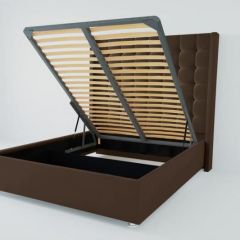 Кровать Венеция ЛЮКС с ПМ 1800 (экокожа коричневая) в Троицке - troick.mebel24.online | фото 2