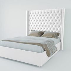 Кровать Версаль ЛЮКС без основания 2000 (экокожа белая) в Троицке - troick.mebel24.online | фото