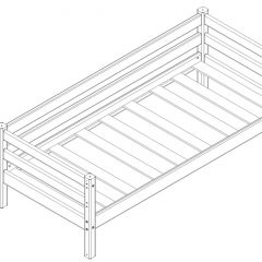 Кровать с задней защитой Соня (Вариант 2) в Троицке - troick.mebel24.online | фото 2