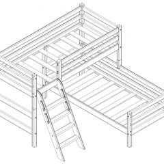 Кровать угловая с наклонной лестницей Соня (Вариант 8) в Троицке - troick.mebel24.online | фото 3