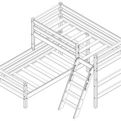 Кровать угловая с наклонной лестницей Соня (Вариант 8) в Троицке - troick.mebel24.online | фото 4