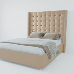 Кровать Венеция ЛЮКС с ПМ 1600 (велюр светло-серый) в Троицке - troick.mebel24.online | фото 2