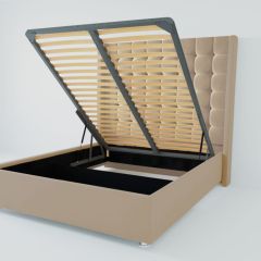 Кровать Венеция ЛЮКС с ПМ 1600 (велюр светло-серый) в Троицке - troick.mebel24.online | фото