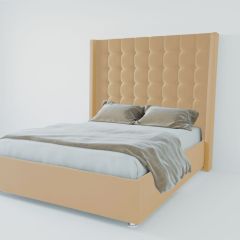 Кровать Венеция ЛЮКС с ПМ 800 (экокожа бежевая) в Троицке - troick.mebel24.online | фото 2