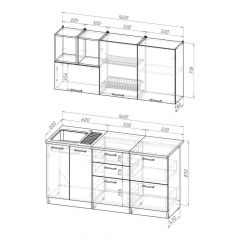 Кухонный гарнитур Лариса стандарт 4 1600 мм в Троицке - troick.mebel24.online | фото 2