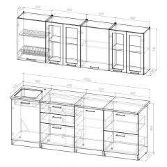 Кухонный гарнитур Лоретта компакт 2200 мм в Троицке - troick.mebel24.online | фото 2