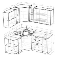 Кухонный гарнитур Лоретта оптима 1500х1800 мм в Троицке - troick.mebel24.online | фото 2