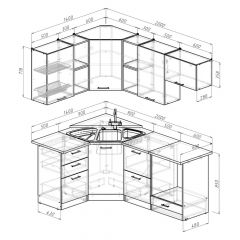 Кухонный гарнитур Надежда оптима 4 1400х2000 мм в Троицке - troick.mebel24.online | фото 2