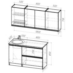 Кухонный гарнитур Ноктюрн макси 1800 мм в Троицке - troick.mebel24.online | фото 2