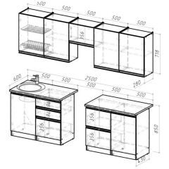 Кухонный гарнитур Ноктюрн мега 2500 мм в Троицке - troick.mebel24.online | фото 2