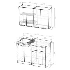 Кухонный гарнитур Ольга лайт 1 1200 мм в Троицке - troick.mebel24.online | фото 2