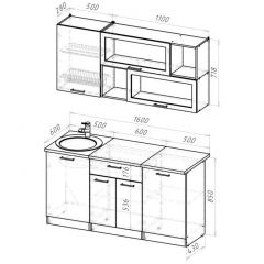 Кухонный гарнитур Паола стандарт 1600 мм в Троицке - troick.mebel24.online | фото 2