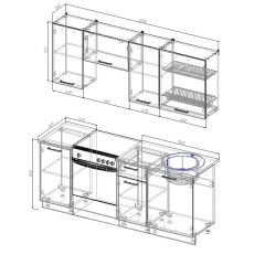 Кухонный гарнитур Вегас 2000 (Стол. 26мм) в Троицке - troick.mebel24.online | фото 3