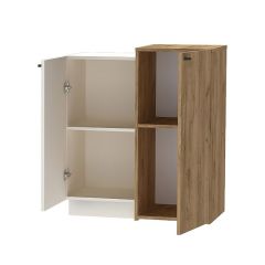 Квадро К-2 Комод 2дв. (ЛДСП миндаль-дуб крафт золотой) в Троицке - troick.mebel24.online | фото 2