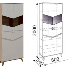 Лимба (гостиная) М02 Шкаф-витрина в Троицке - troick.mebel24.online | фото