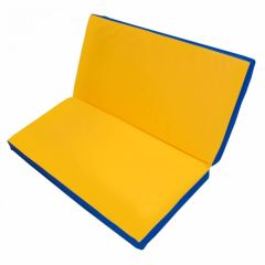 Мат гимнастический 1х1х0,1м складной цв. синий-желтый в Троицке - troick.mebel24.online | фото