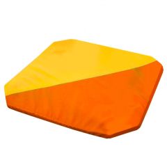 Мат гимнастический 1,3x1,3x0,05м складной скошенные углы цв.оранжевый-желтый в Троицке - troick.mebel24.online | фото 1