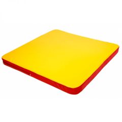 Мат гимнастический 1,36х1,36х0,08м складной закругленные углы цв. красный-желтый (для ДСК Игрунок) в Троицке - troick.mebel24.online | фото
