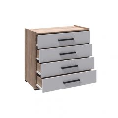 Модульная Спальня Соната (Белый/Дуб Крафт Золотой) в Троицке - troick.mebel24.online | фото 3