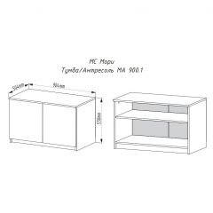 МОРИ МА 900.1 Антресоль/Тумба (графит) в Троицке - troick.mebel24.online | фото 3