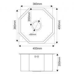 Мойка D400BR Octavia MELANA Profline 1,2/200 БРОНЗА врезная фигурная D400BR в Троицке - troick.mebel24.online | фото 3