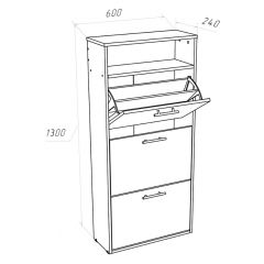 Обувница 3 секции (белый) в Троицке - troick.mebel24.online | фото 2