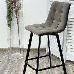Полубарный стул CHILLI-QB SQUARE графит #14, велюр / черный каркас (H=66cm) М-City в Троицке - troick.mebel24.online | фото 4