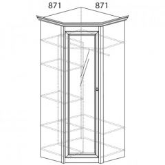 Шкаф угловой №641 "Флоренция" Фасад глухой (угол 871*871) Дуб оксфорд в Троицке - troick.mebel24.online | фото 2
