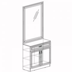 Тумба с зеркалом Лира №59 Дуб нортон темный в Троицке - troick.mebel24.online | фото 2