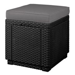 Пуфик Куб с подушкой (Cube with cushion) графит - прохладный серый в Троицке - troick.mebel24.online | фото
