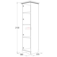 Шкаф 1-но дверный для белья Ольга 1Н в Троицке - troick.mebel24.online | фото 2