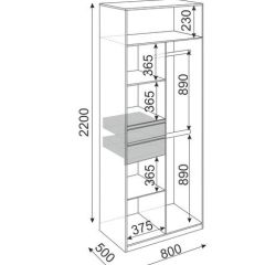 Шкаф 2 двери Глэдис М22 (ЯШС/Белый) в Троицке - troick.mebel24.online | фото 3