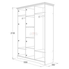 Шкаф 3-х дверный для одежды и белья Ольга-12 ЛДСП в Троицке - troick.mebel24.online | фото 2