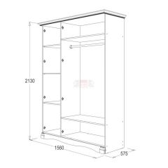 Шкаф 3-х дверный Ольга-1Н для одежды и белья в Троицке - troick.mebel24.online | фото 2