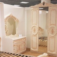 Шкаф 3-х дверный с зеркалами (01.143) Роза (беж) в Троицке - troick.mebel24.online | фото 3