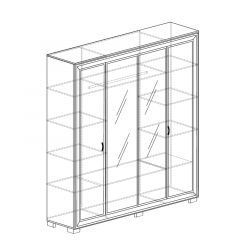 Шкаф 4-дверный со стеклом №367 Афины в Троицке - troick.mebel24.online | фото 2