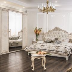 Шкаф 4-х створчатый (1+2+1) с Зеркалом "Патрисия" (крем) в Троицке - troick.mebel24.online | фото 3