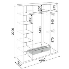 Шкаф 4 двери Глэдис М24 (ЯШС/Белый) в Троицке - troick.mebel24.online | фото 3